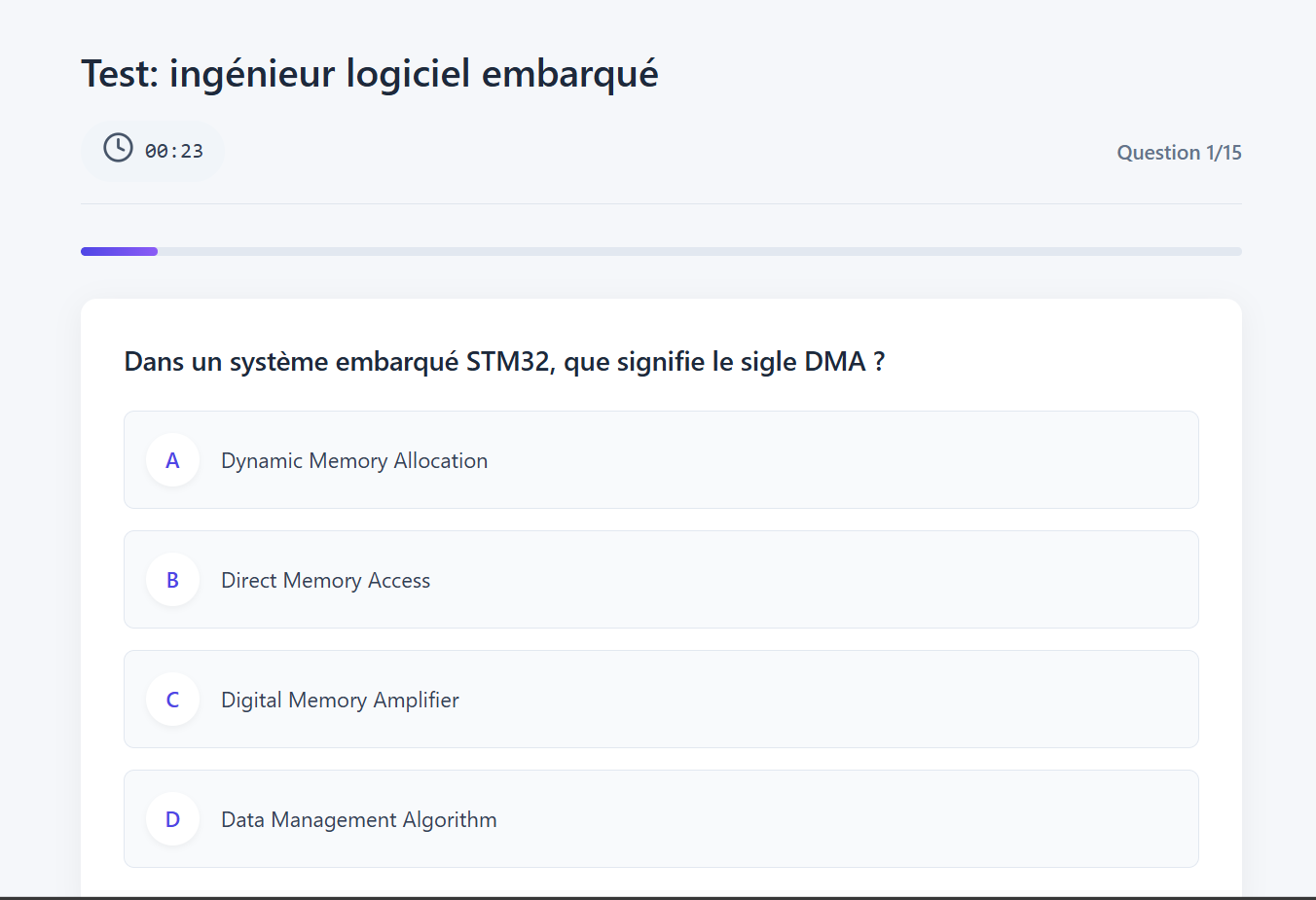 Aperçu d'un rapport de résultat de test sur la plateforme TestByAI, montrant score et détails